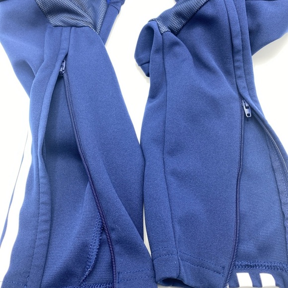 Adidas Women's 3-Stripe Aeroready Slim Fit Active Jogger Pants Small Blue Mesh - Picture 5 of 6